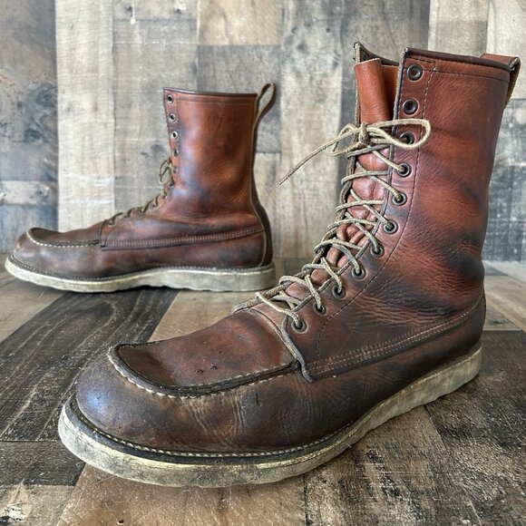 Red Wing Irish Setter Vintage Moc Toe Work Boots Mens 15 B - Picture 1 of 12